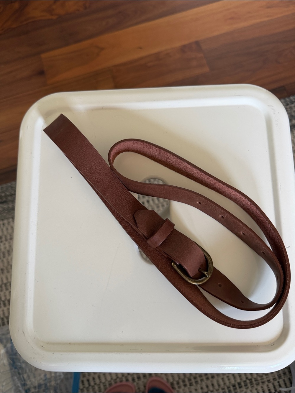 Able Brown Leather Knot Belt with Antique Buckle